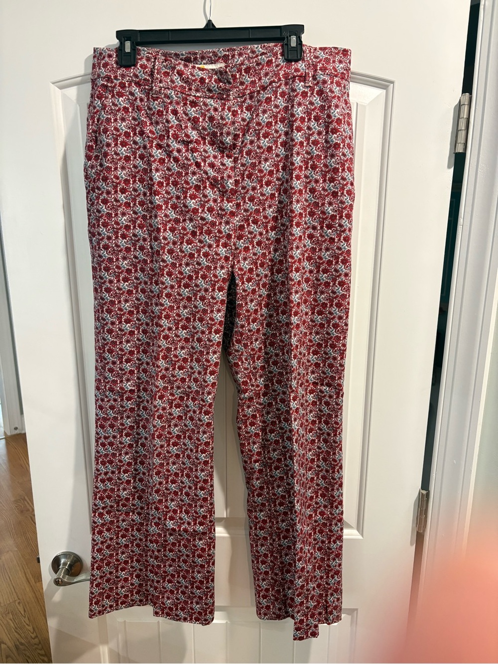 Boden Women's Red Floral Wide-Leg Pants